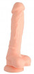 Телесный реалистичный фаллоимитатор DUAL DENSITY SILICONE DILDO - 20 см.