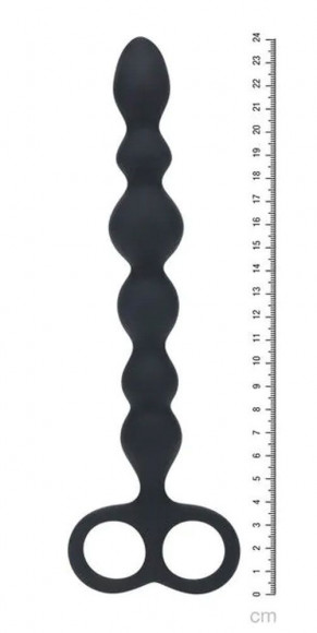 Черная анальная цепочка Beaded Silicone Anal Probe with Double Loop - 24 см. Черная анальная цепочка Beaded Silicone Anal Probe with Double Loop - 24 см.