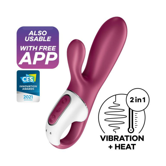 Малиновый вибратор-кролик Hot Bunny с функцией нагрева - 17,5 см. Малиновый вибратор-кролик Hot Bunny с функцией нагрева - 17,5 см.