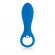 Голубой вибратор с ручкой-кольцом Posh Silicone O Probes - 15 см.