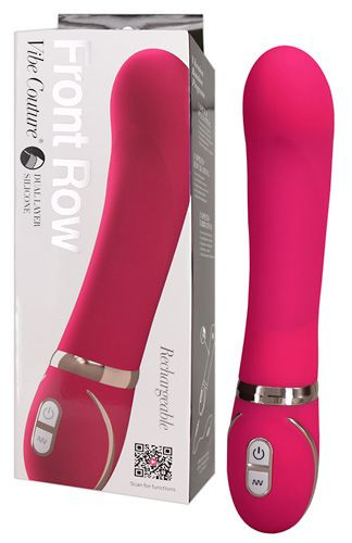 Розовый вибромассажер для точки G Front Row Pink GR - 22 см. Розовый вибромассажер для точки G Front Row Pink GR - 22 см.