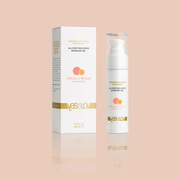Массажный гель-смазка Allover Delicious Massage Gel с ароматом персика и абрикоса - 50 мл.