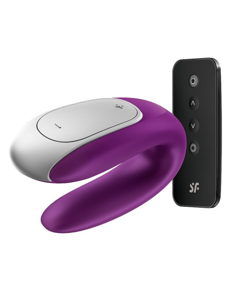 Фиолетовый вибромассажёр для пар Satisfyer Double Fun Фиолетовый вибромассажёр для пар Satisfyer Double Fun
