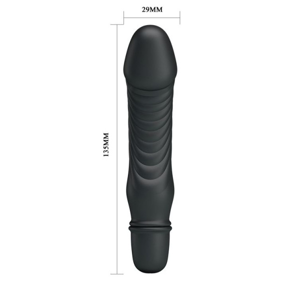 Черный мини-вибратор Stev -13,5 см. Черный мини-вибратор Stev -13,5 см.