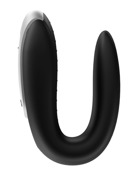 Чёрный вибромассажёр для пар Satisfyer Double Fun Чёрный вибромассажёр для пар Satisfyer Double Fun