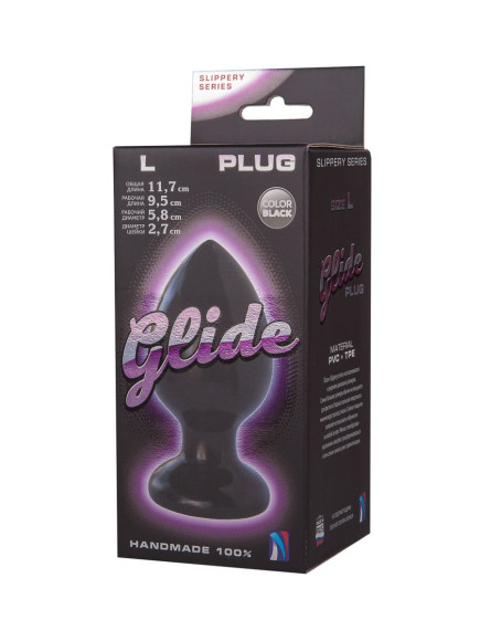 Черный анальный плаг Glide L - 11,7 см. Черный анальный плаг Glide L - 11,7 см.