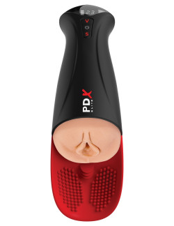 Телесный мастурбатор-вагина в черной колбе с вибрацией Fuck-O-Matic Pro XL Телесный мастурбатор-вагина в черной колбе с вибрацией Fuck-O-Matic Pro XL