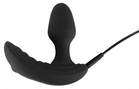 Черный вибростимулятор простаты Butt Plug с функцией расширения - 10,7 см. Черный вибростимулятор простаты Butt Plug с функцией расширения - 10,7 см.