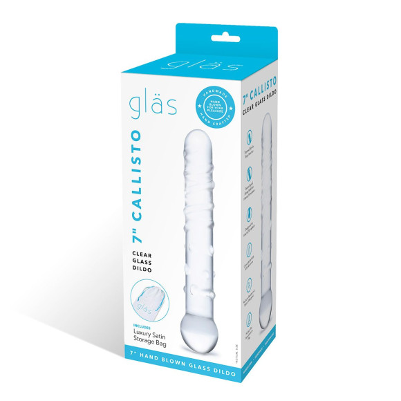 Стеклянная прозрачная палочка-фаллос Callisto Clear Glass Dildo - 18 см. Стеклянная прозрачная палочка-фаллос Callisto Clear Glass Dildo - 18 см.