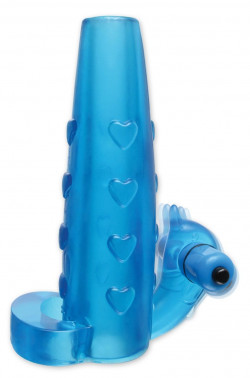 Голубая утолщающая насадка на пенис Deluxe Vibrating Penis Enhancer - 15 см. Голубая утолщающая насадка на пенис Deluxe Vibrating Penis Enhancer - 15 см.