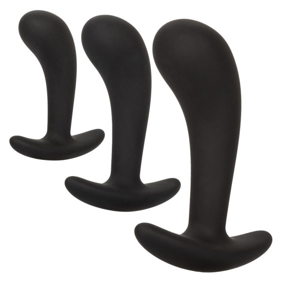 Набор из 3 черных стимуляторов простаты Silicone Prostate Kit Набор из 3 черных стимуляторов простаты Silicone Prostate Kit