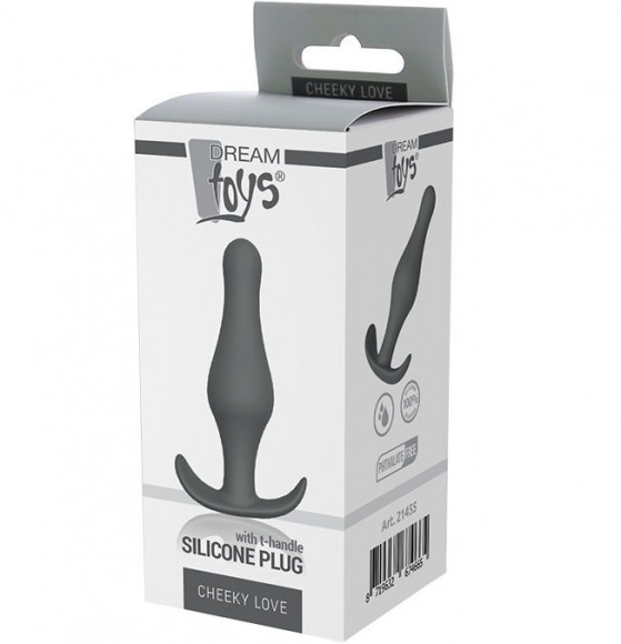 Серая анальная втулка Plug With T-handle - 10,3 см. Серая анальная втулка Plug With T-handle - 10,3 см.