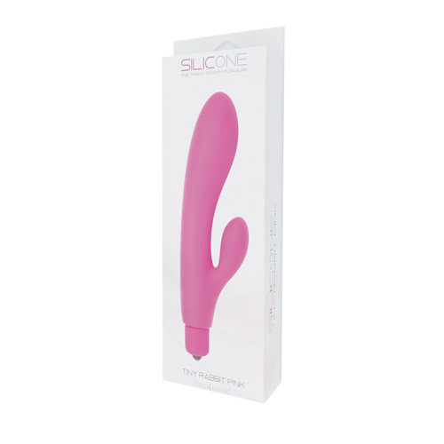 Розовый вибратор с клиторальным пальчиком TINY RABBIT SILICONE - 15 см. Розовый вибратор с клиторальным пальчиком TINY RABBIT SILICONE - 15 см.