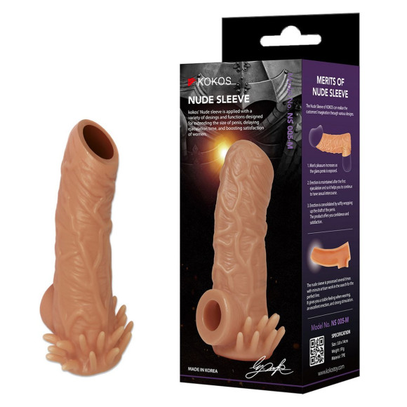 Телесная насадка с усиками и открытой головкой Nude Sleeve M - 12 см. Телесная насадка с усиками и открытой головкой Nude Sleeve M - 12 см.