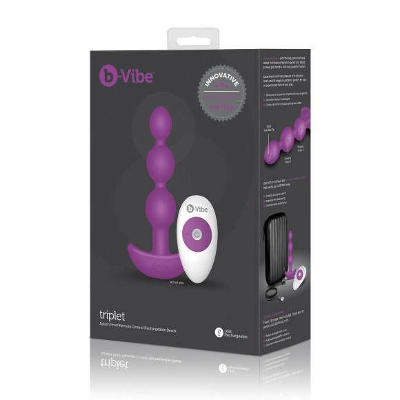 Анальная виброёлочка TRIPLET ANAL BEADS FUCHSIA - 14 см. Анальная виброёлочка TRIPLET ANAL BEADS FUCHSIA - 14 см.