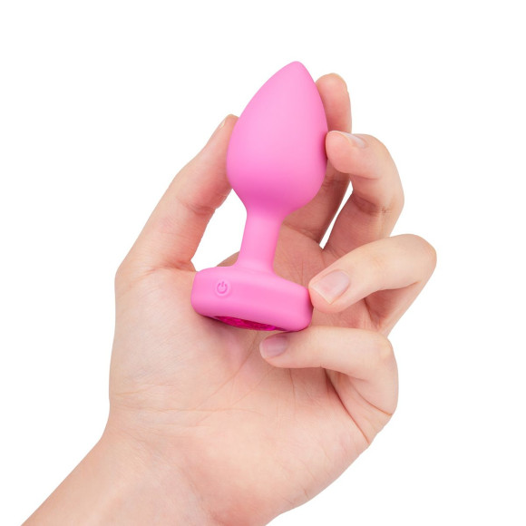 Розовый анальный плаг с кристаллом-сердцем Vibrating Heart Shape Jewel Plug S-M Розовый анальный плаг с кристаллом-сердцем Vibrating Heart Shape Jewel Plug S-M