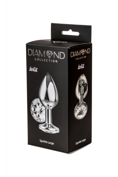 Большая серебристая анальная пробка Diamond Clear Sparkle Large с прозрачным кристаллом - 8 см. Большая серебристая анальная пробка Diamond Clear Sparkle Large с прозрачным кристаллом - 8 см.