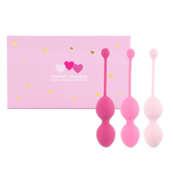 Набор из 3 розовых вагинальных шариков FemmeFit Advanced Pelvic Muscle Training Set Набор из 3 розовых вагинальных шариков FemmeFit Advanced Pelvic Muscle Training Set