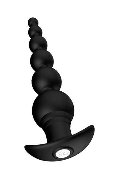 Черный анальный вибромассажер REMOTE GRADUATING BEADS - 20,7 см. Черный анальный вибромассажер REMOTE GRADUATING BEADS - 20,7 см.