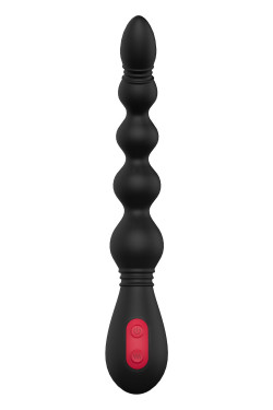 Черный вибромассажер для анальной стимуляции ANAL FLEXI BEADS - 21 см.