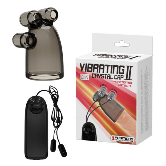 Дымчатая насадка-мастурбатор с вибрацией Vibrating Crystal Cap II Дымчатая насадка-мастурбатор с вибрацией Vibrating Crystal Cap II