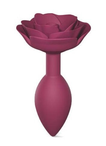 Сливовая анальная пробка с ограничителем-розой Open Rose Size M Butt Plug Сливовая анальная пробка с ограничителем-розой Open Rose Size M Butt Plug