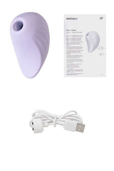 Сиреневый вакуум-волновой стимулятор клитора Satisfyer Pearl Diver