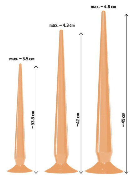 Набор из 3 телесных удлиненных анальных пробок Super Long Flexible Butt Plug Set Набор из 3 телесных удлиненных анальных пробок Super Long Flexible Butt Plug Set