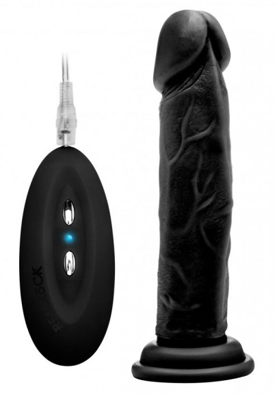 Чёрный вибратор-реалистик Vibrating Realistic Cock 8 - 20 см. Чёрный вибратор-реалистик Vibrating Realistic Cock 8 - 20 см.