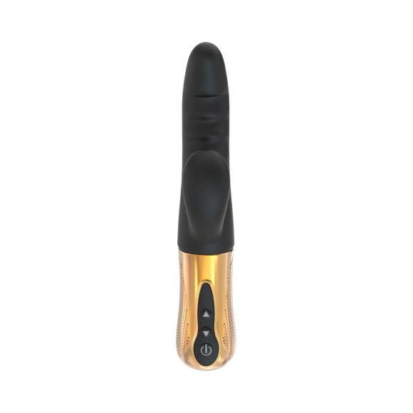 Черный вибратор с возвратно-поступательными движениями Big Thrust Rabbit - 23 см. Черный вибратор с возвратно-поступательными движениями Big Thrust Rabbit - 23 см.