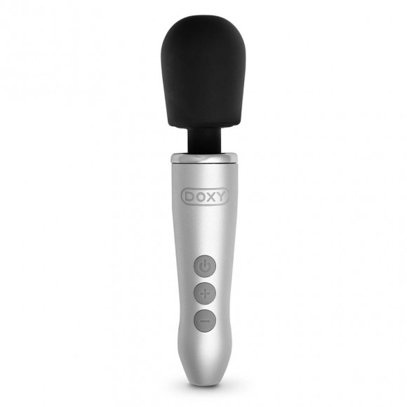 Серебристо-черный вибратор Doxy Go - 16,2 см.