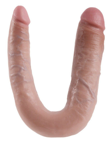Телесный двусторонний фаллоимитатор U-Shaped Large Double Trouble - 44,4 см. Телесный двусторонний фаллоимитатор U-Shaped Large Double Trouble - 44,4 см.