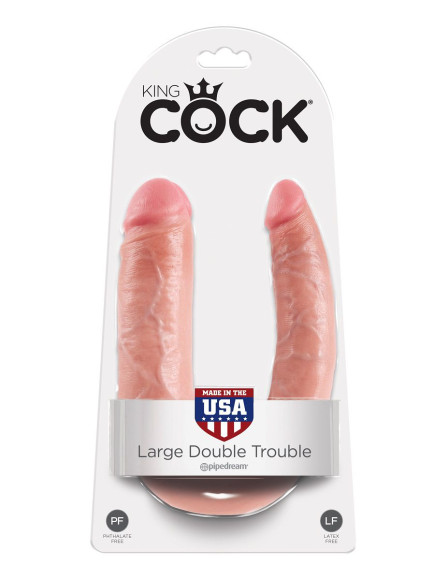 Телесный двусторонний фаллоимитатор U-Shaped Large Double Trouble - 44,4 см. Телесный двусторонний фаллоимитатор U-Shaped Large Double Trouble - 44,4 см.