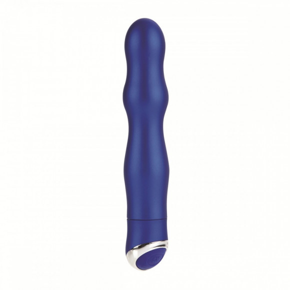 Синий волнистый вибратор Body & Soul Seduction - 18,5 см.