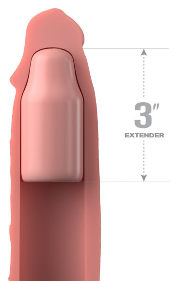 Телесная насадка-удлинитель 3 Inch Silicone Mega X-tension - 22,9 см. Телесная насадка-удлинитель 3 Inch Silicone Mega X-tension - 22,9 см.