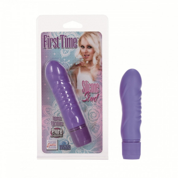 Сиреневый вибратор First Time Silicone Stud - 13 см.