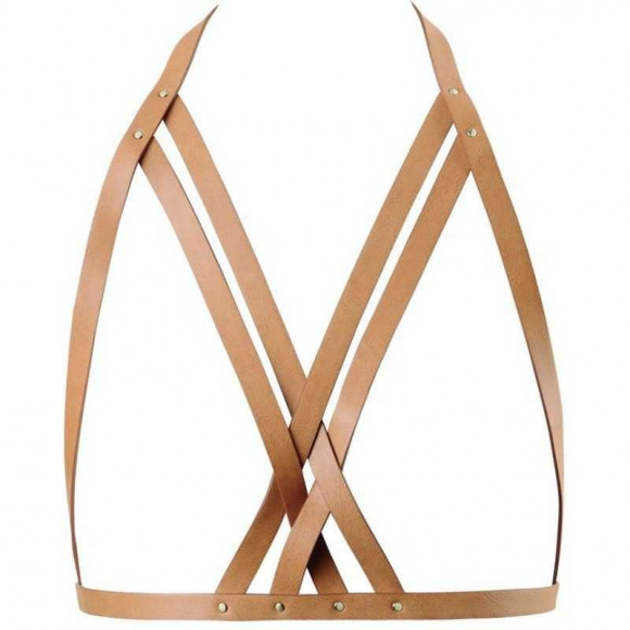 Коричневая портупея Halter Bra Harness