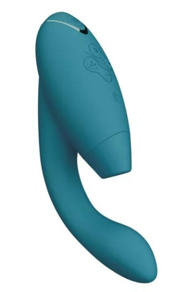 Бирюзовый вибратор Womanizer Duo 2 с бесконтактной клиторальной стимуляцией Бирюзовый вибратор Womanizer Duo 2 с бесконтактной клиторальной стимуляцией
