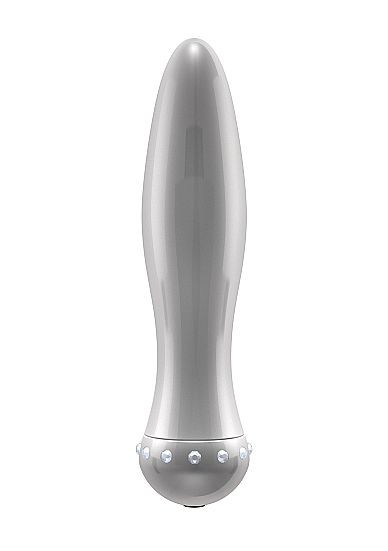 Вибратор-торпеда с кристалликами The Gem Silver - 16,6 см.