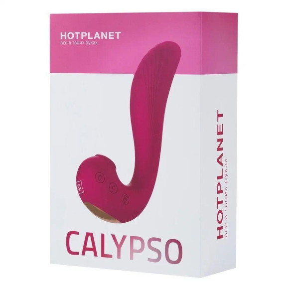 Бордовый вакуум-волновой вибратор 3-в-1 с язычком Calypso Бордовый вакуум-волновой вибратор 3-в-1 с язычком Calypso