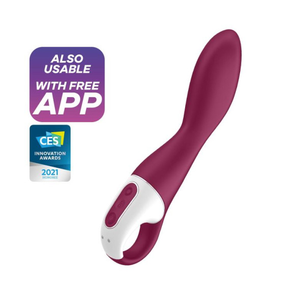 Малиновый вибромассажер для стимуляции G-точки Heated Thrill - 20,6 см. Малиновый вибромассажер для стимуляции G-точки Heated Thrill - 20,6 см.