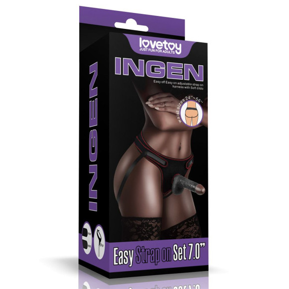 Женский темнокожий страпон Easy Strapon Set 7 Inch - 18 см. Женский темнокожий страпон Easy Strapon Set 7 Inch - 18 см.