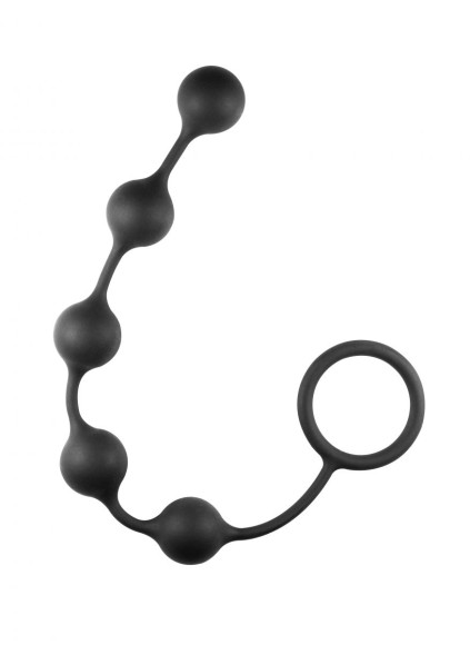 Чёрная анальная цепочка Classic Anal Beads - 31,5 см. Чёрная анальная цепочка Classic Anal Beads - 31,5 см.