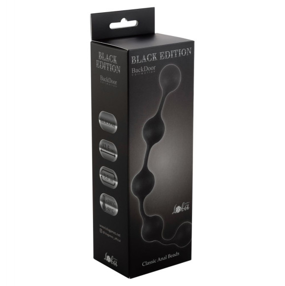 Чёрная анальная цепочка Classic Anal Beads - 31,5 см. Чёрная анальная цепочка Classic Anal Beads - 31,5 см.