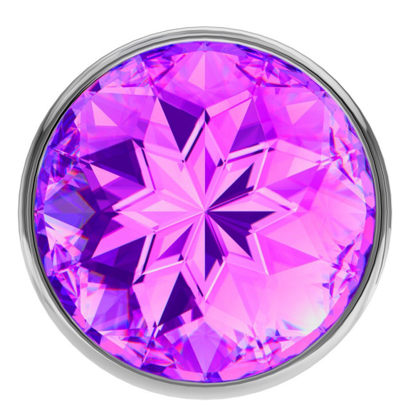 Малая серебристая анальная пробка Diamond Purple Sparkle Small с фиолетовым кристаллом - 7 см. Малая серебристая анальная пробка Diamond Purple Sparkle Small с фиолетовым кристаллом - 7 см.