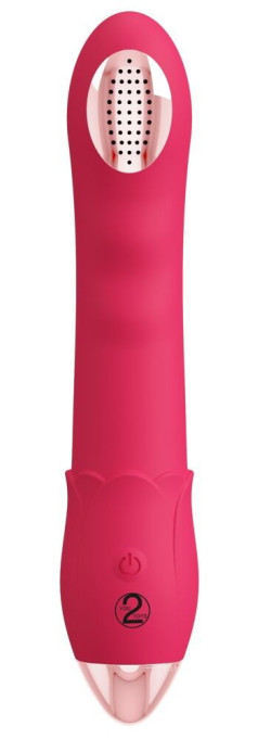 Малиновая насадка на душ с вибрацией Showers to orgasm - 20,1 см.