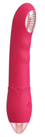 Малиновая насадка на душ с вибрацией Showers to orgasm - 20,1 см.