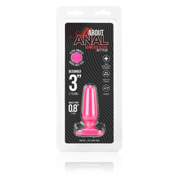 Розовый анальный плаг из силикона Seamless Silicone Butt Plug - 7,5 см. Розовый анальный плаг из силикона Seamless Silicone Butt Plug - 7,5 см.