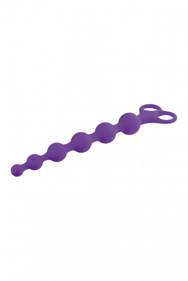 Фиолетовая анальная цепочка 8 Inch Ribbed Silicone Anal Beads - 26 см.