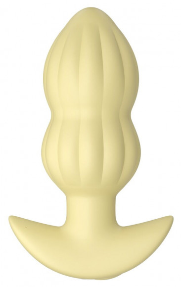 Желтая анальная пробка с вибрацией Cuties Vibrating Mini Butt Plug - 8 см.